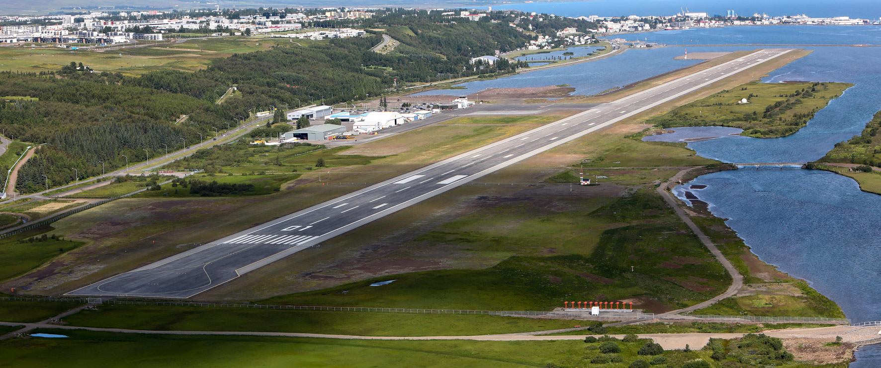 The runway of Akureyri int. Airport