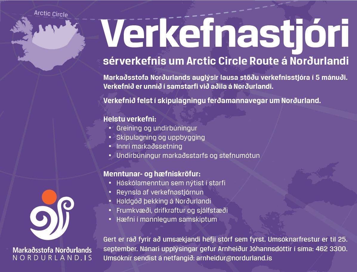 Markaðsstofan auglýsir eftir verkefnastjóra í tímabundið verkefni Verkefnastjóri