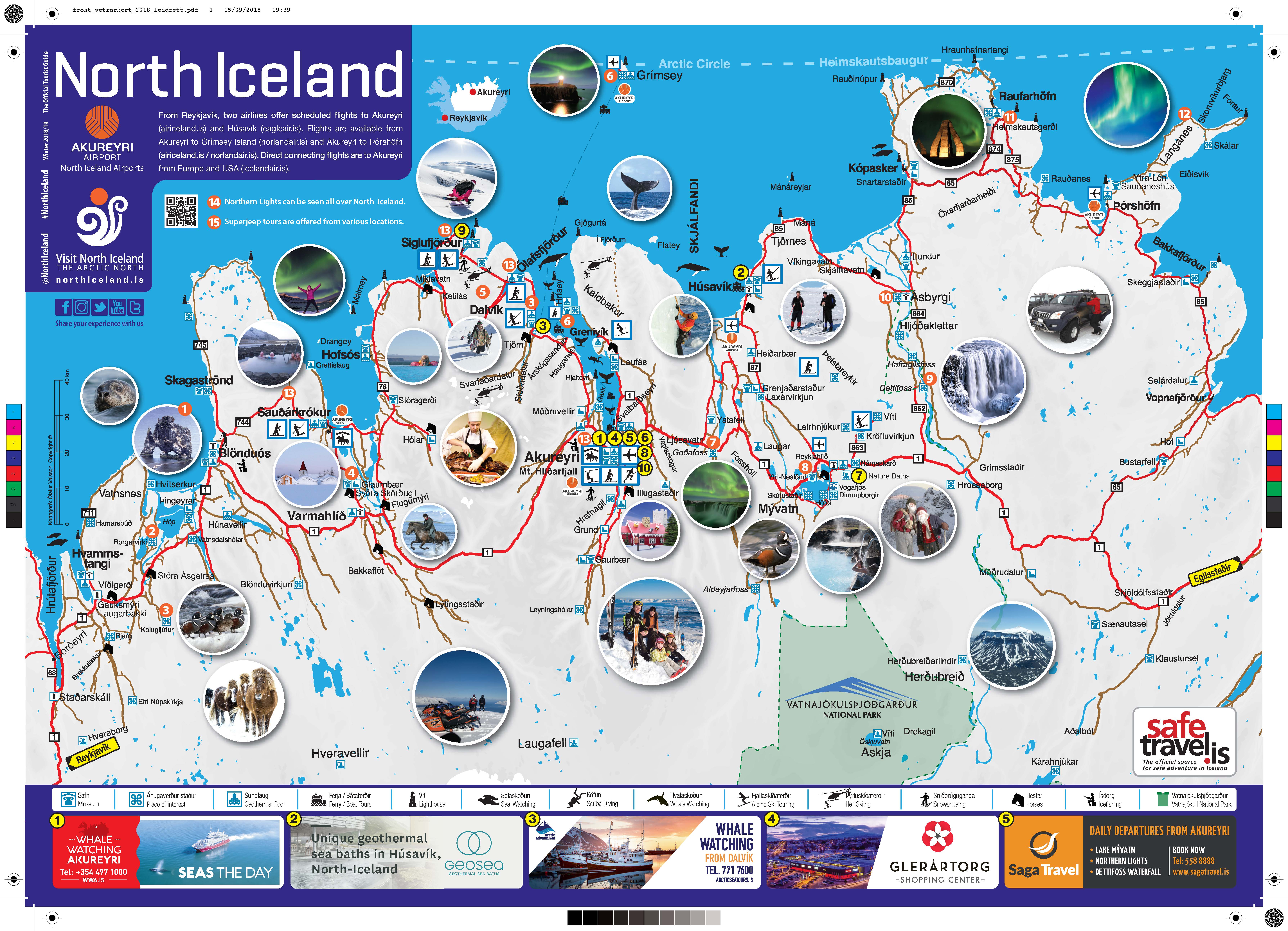 Iceland Map With Tourist Attractions The Tourist Attraction