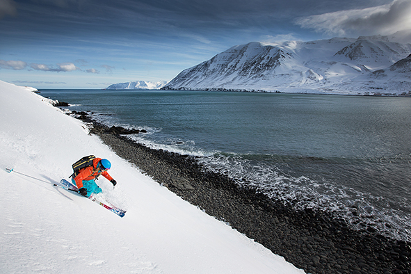 Skiing Peak to Sea in North Iceland