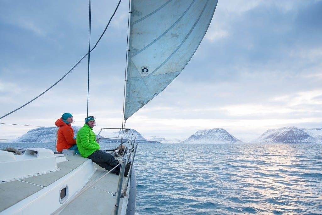 Sailing over the Arctic Circle
