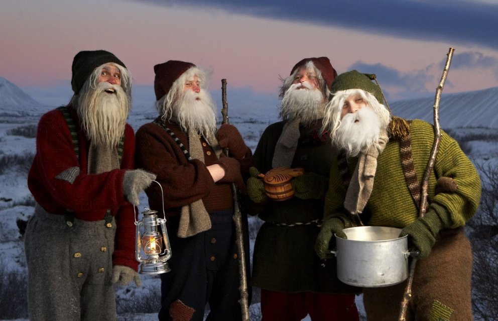 The Yule Lads at Dimmuborgir Lake Mývatn area